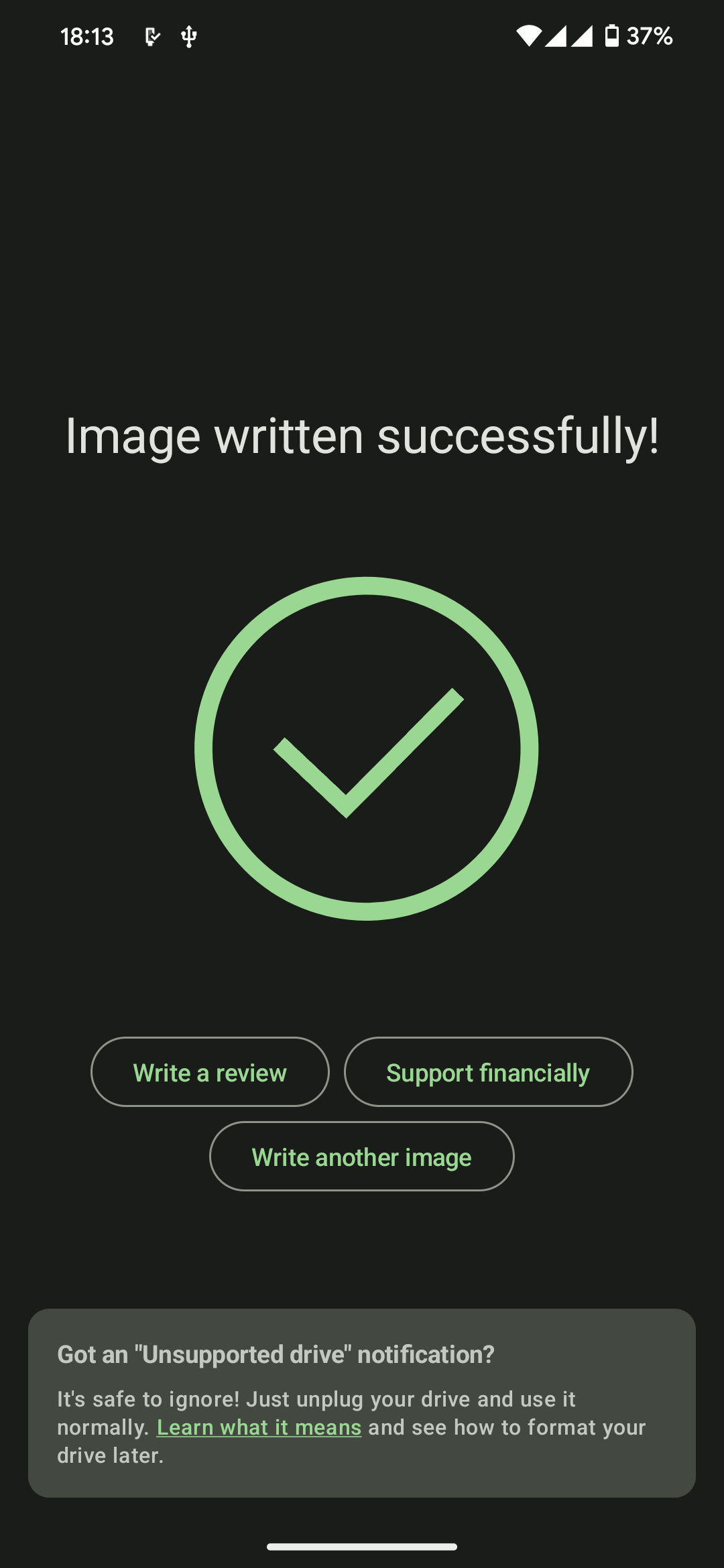 EtchDroid 写入进度界面